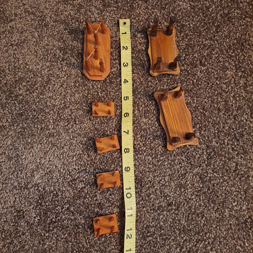Vintage 13 Piece Wood Miniature Dollhouse Furniture Lot - Picture 6 of 6